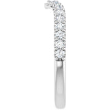 14K White Gold 1/3 CTW Natural Diamond Contour Band