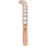 14K Rose 1/3 CTW Natural Diamond Contour Band