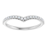 14K White 1/5 CTW Natural Diamond Contour Band