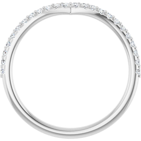 14K White 1/5 CTW Lab Grown Diamond Contour Band