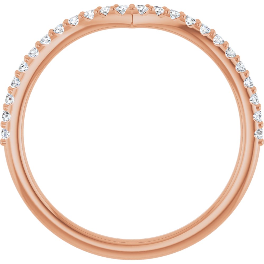 14K Rose 1/5 CTW Lab Grown Diamond Contour Band