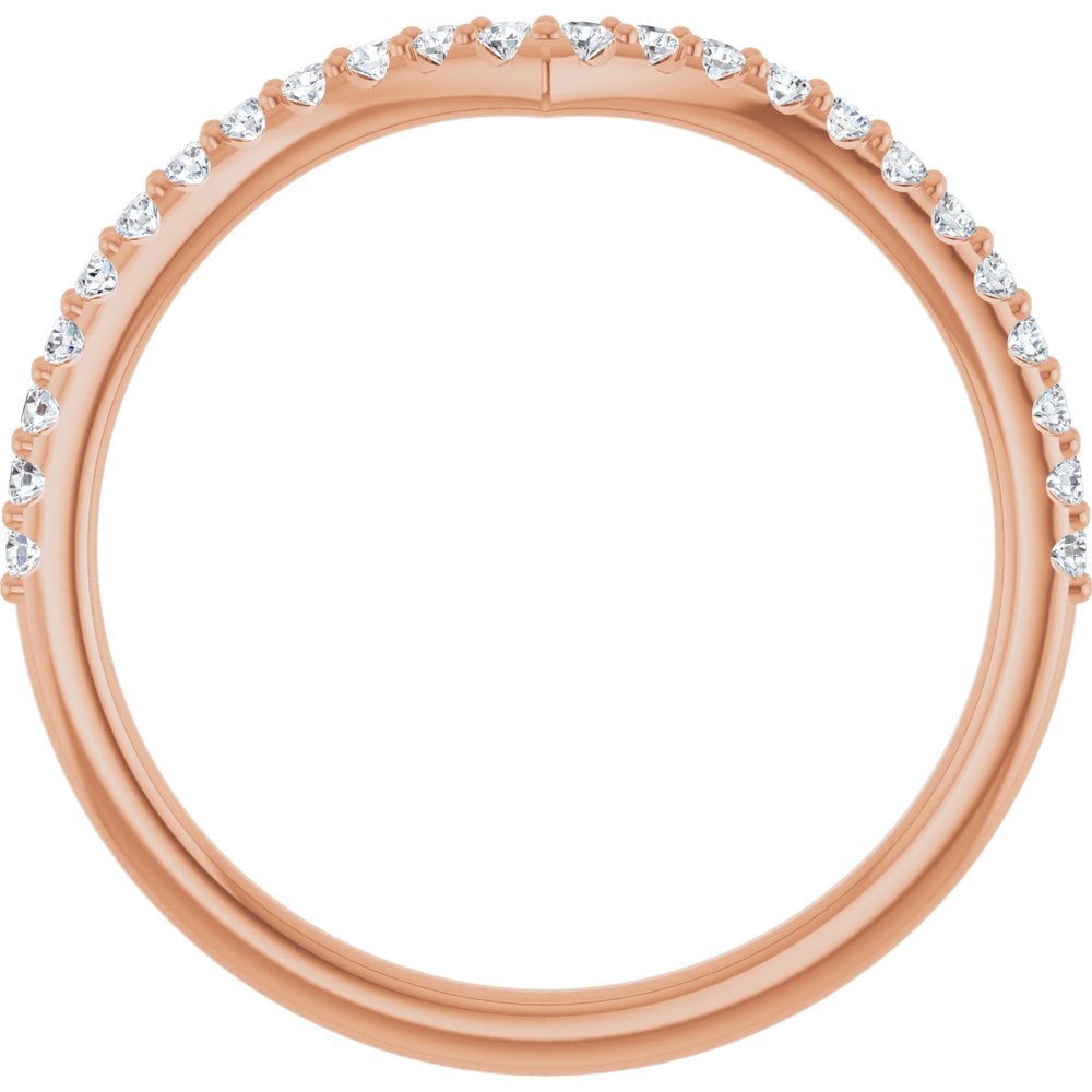 14K Rose Gold 1/5 CTW Natural Diamond Contour Band