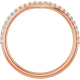 14K Rose 1/5 CTW Natural Diamond Contour Band