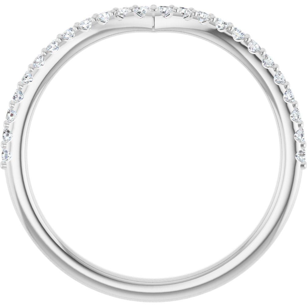 14K White 1/5 CTW Natural Diamond Contour Band