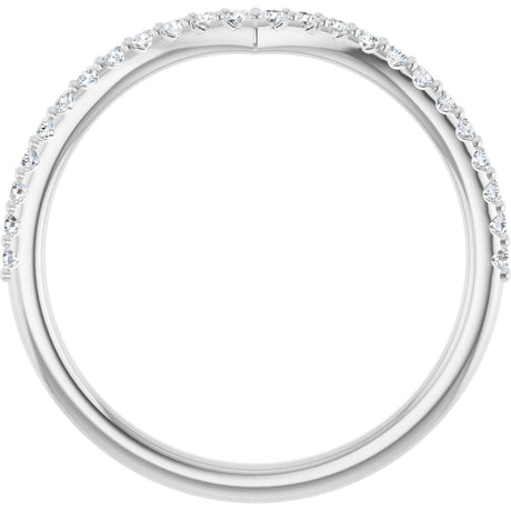 14K White Gold 1/5 CTW Lab Grown Diamond Contour Band