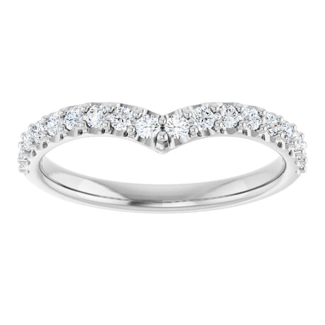 14K White Gold 1/3 CTW Lab Grown Diamond Contour Band
