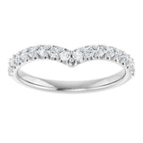 14K White Gold 1/3 CTW Lab Grown Diamond Contour Band