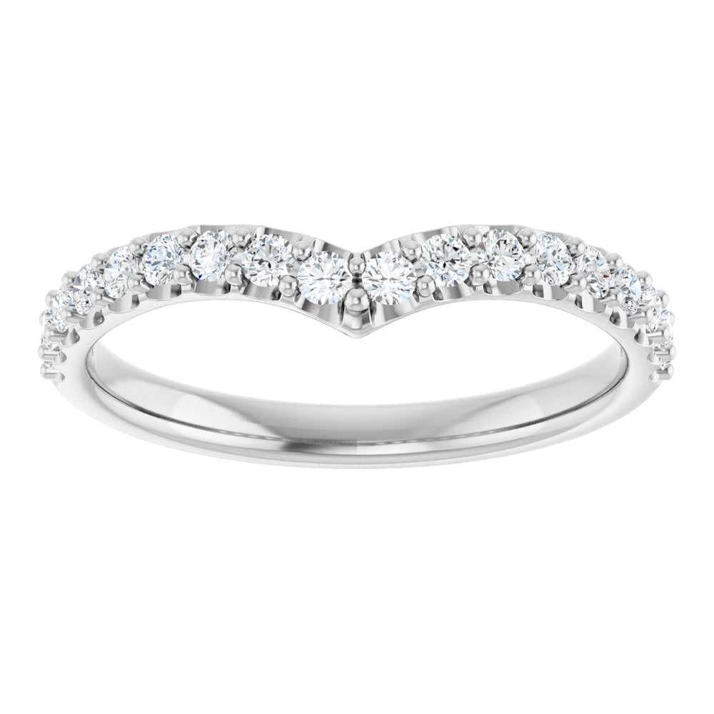 14K White Gold 1/3 CTW Natural Diamond Contour Band