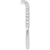 14K White Gold 1/5 CTW Lab Grown Diamond Contour Band