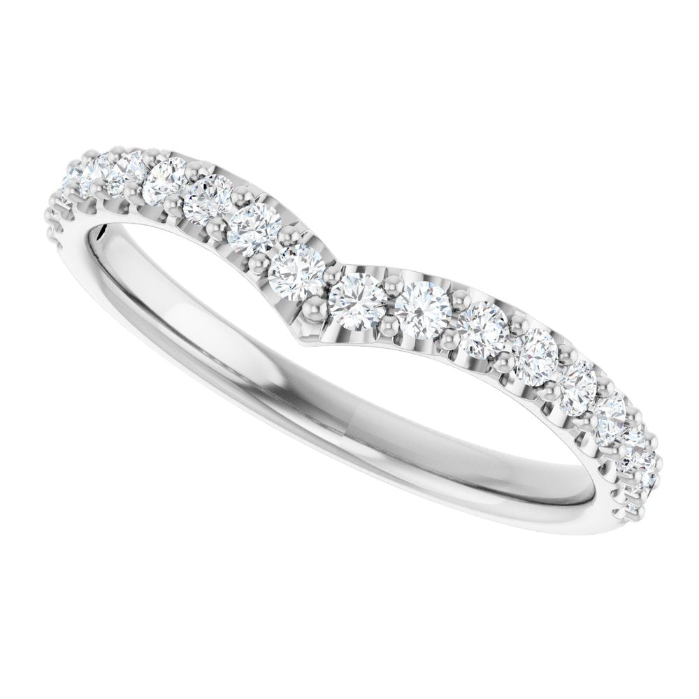 14K White 1/3 CTW Natural Diamond Contour Band