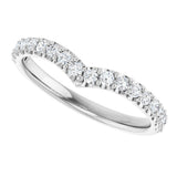 14K White Gold 1/3 CTW Natural Diamond Contour Band