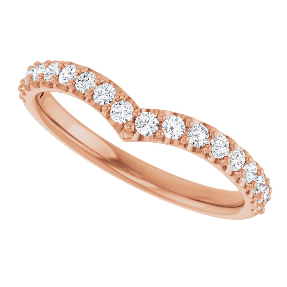 14K Rose 1/3 CTW Natural Diamond Contour Band