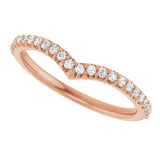 14K Rose Gold 1/5 CTW Natural Diamond Contour Band