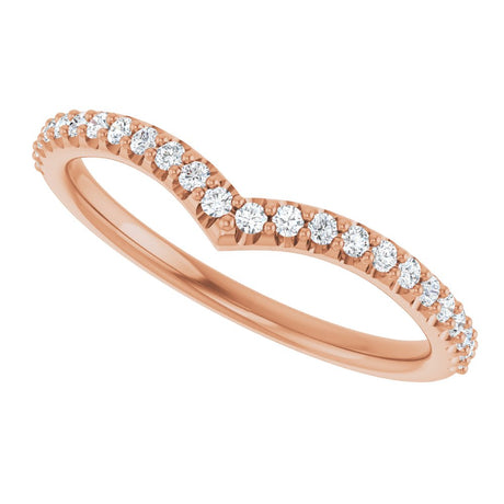 14K Rose 1/5 CTW Lab Grown Diamond Contour Band