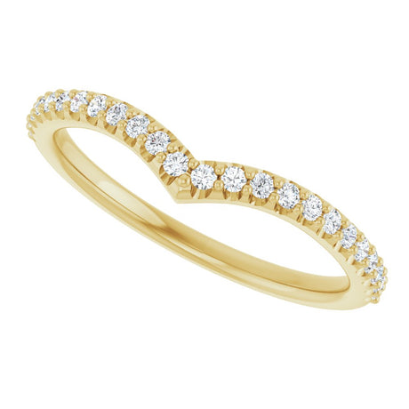 14K Yellow Gold 1/5 CTW Lab Grown Diamond Contour Band