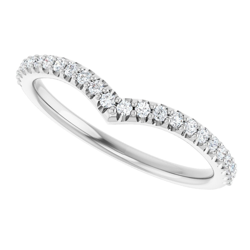 14K White 1/5 CTW Natural Diamond Contour Band