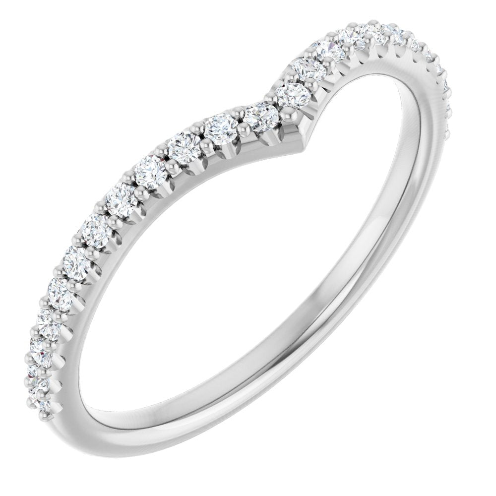 14K White 1/5 CTW Lab Grown Diamond Contour Band