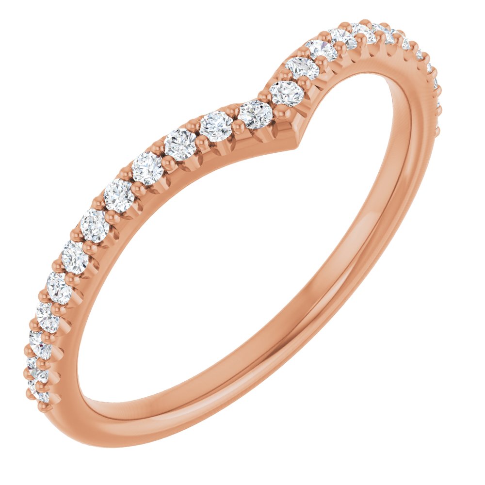 14K Rose 1/5 CTW Natural Diamond Contour Band