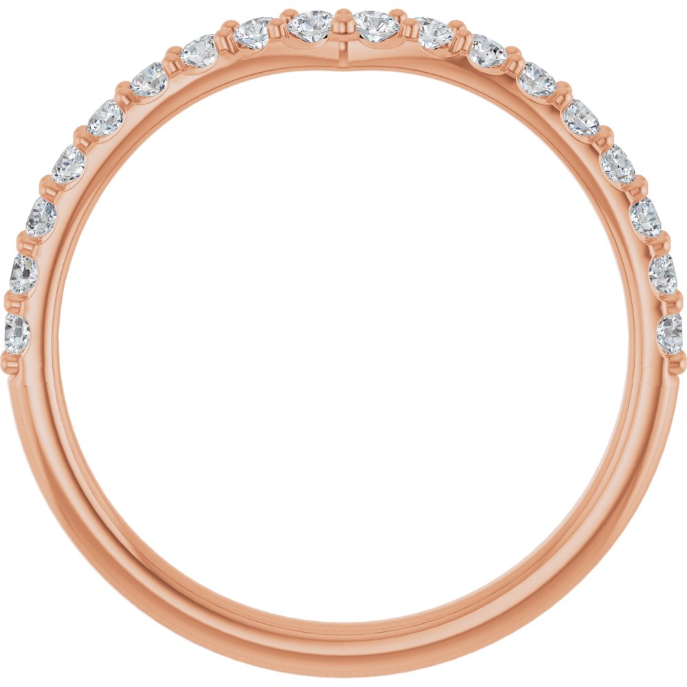 14K Rose 1/3 CTW Natural Diamond Contour Band