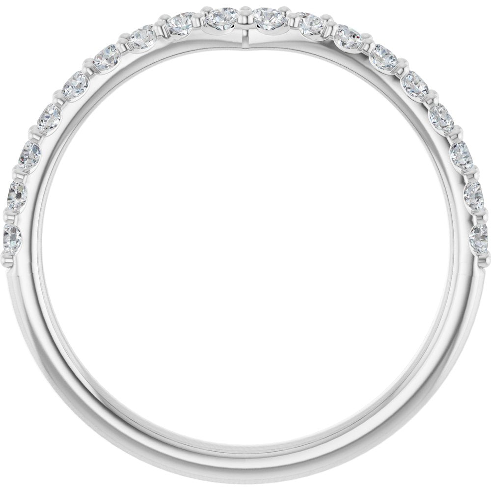 14K White 1/3 CTW Natural Diamond Contour Band