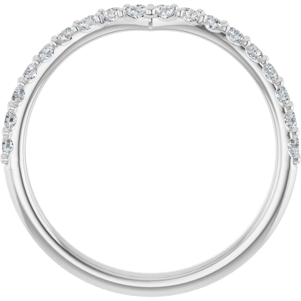 14K White Gold 1/3 CTW Natural Diamond Contour Band