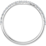 14K White Gold 1/3 CTW Natural Diamond Contour Band