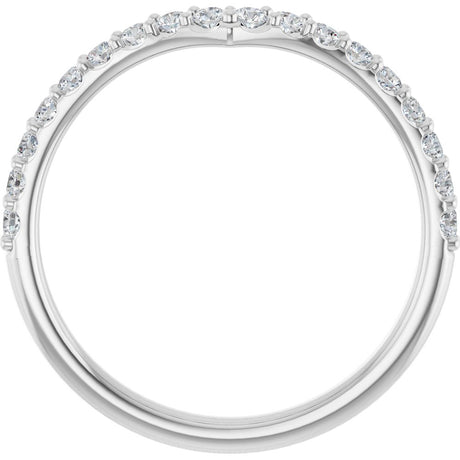 14K White 1/3 CTW Lab Grown Diamond Contour Band