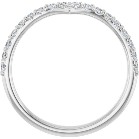 14K White Gold 1/3 CTW Natural Diamond Contour Band