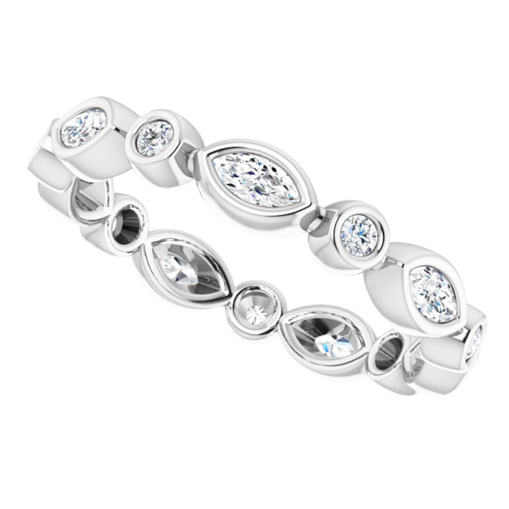 Platinum 1/2 CTW Natural Diamond Eternity Band