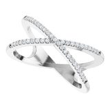 14K White Gold 1/6 CTW Natural Diamond Criss-Cross Ring