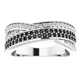 14K White 1/2 CTW Black & White Natural Diamond Ring