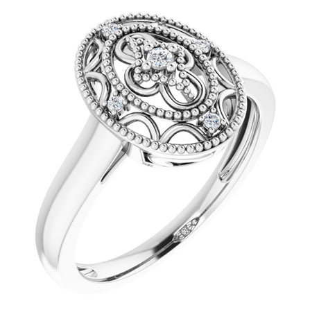 Sterling Silver .05 CTW Natural Diamond Ring Size 7