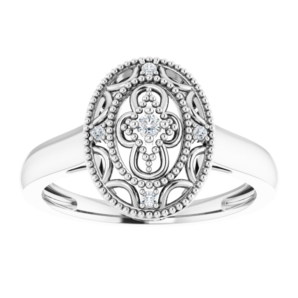 Sterling Silver .05 CTW Natural Diamond Ring Size 7
