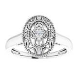 Sterling Silver .05 CTW Natural Diamond Ring Size 7