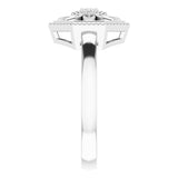 Sterling Silver .03 CTW Natural Diamond Filigree Ring