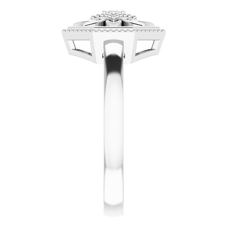 Sterling Silver .03 CTW Natural Diamond Filigree Ring 