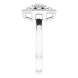 Sterling Silver .03 CTW Natural Diamond Filigree Ring 