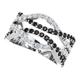 14K White Gold 1 CTW Natural Black & White Diamond Ring