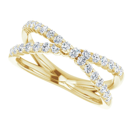 14K Yellow Gold 1/2 CTW Lab-Grown Diamond Criss-Cross Ring
