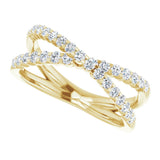 14K Yellow 1/2 CTW Natural Diamond Criss-Cross Ring