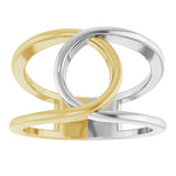 14K White/Yellow Interlocking Loop Ring