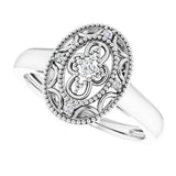 Sterling Silver .05 CTW Natural Diamond Ring Size 7