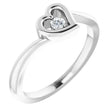 Sterling Silver Imitation White Cubic Zirconia Heart Ring