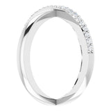 14K White 1/4 CTW Natural Diamond Criss-Cross Ring