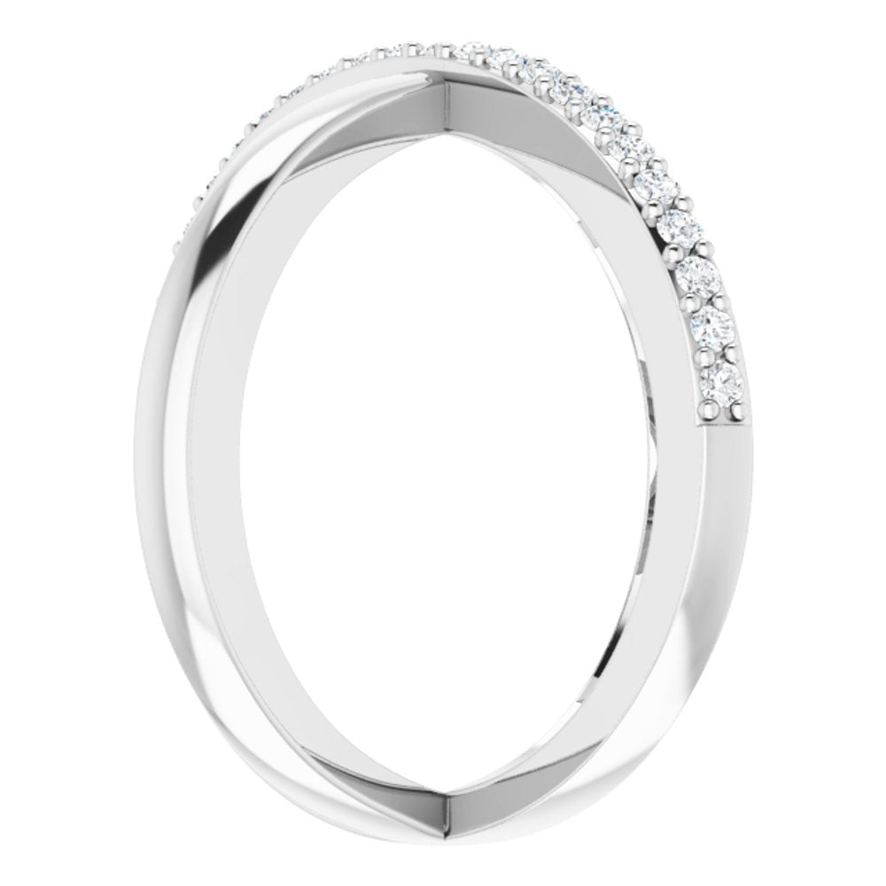 14K White 1/4 CTW Natural Diamond Criss-Cross Ring