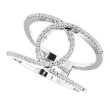 14K White 1/5 CTW Natural Diamond Interlocking Loop Ring