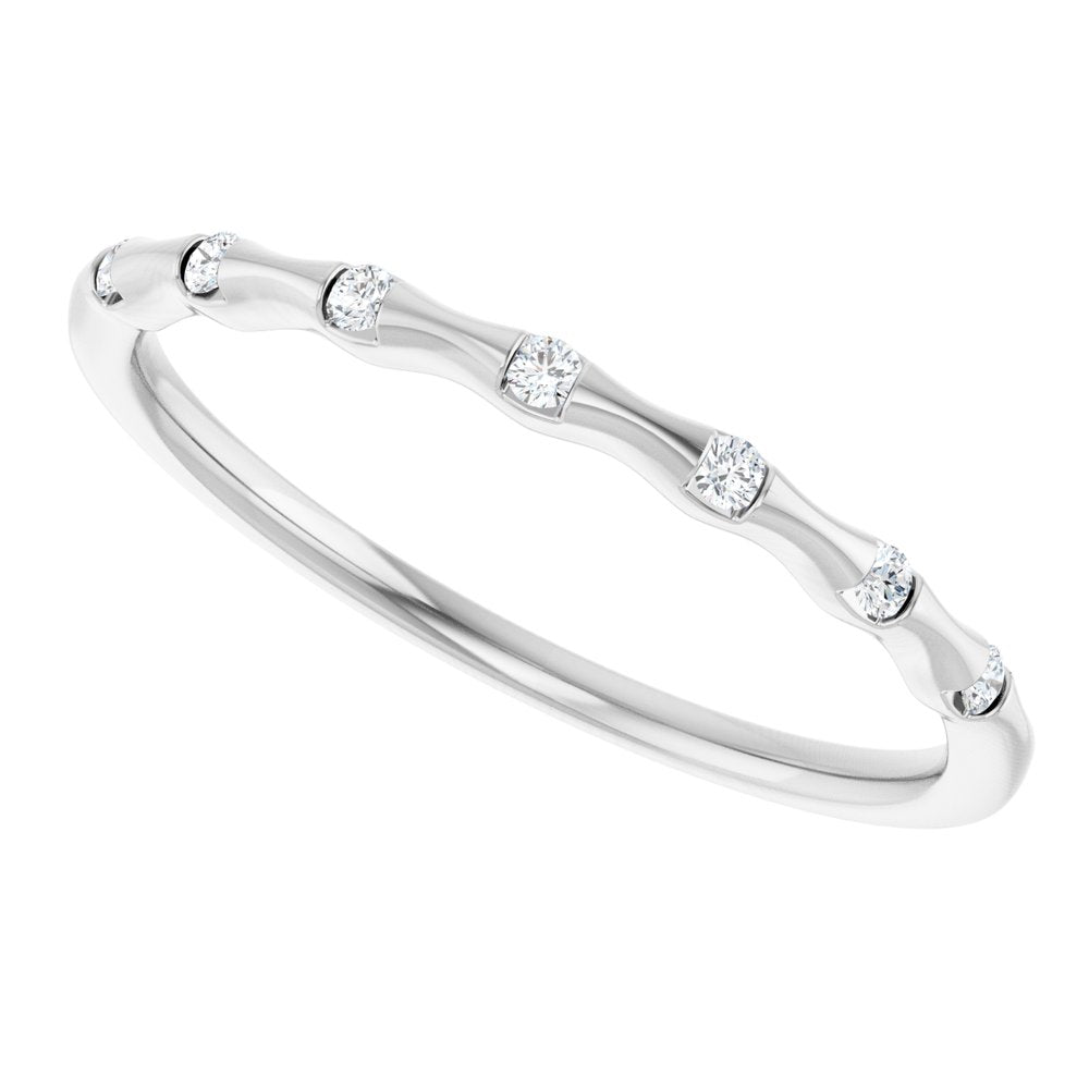 14K White Gold .07 CTW Lab-Grown Diamond Stackable Ring