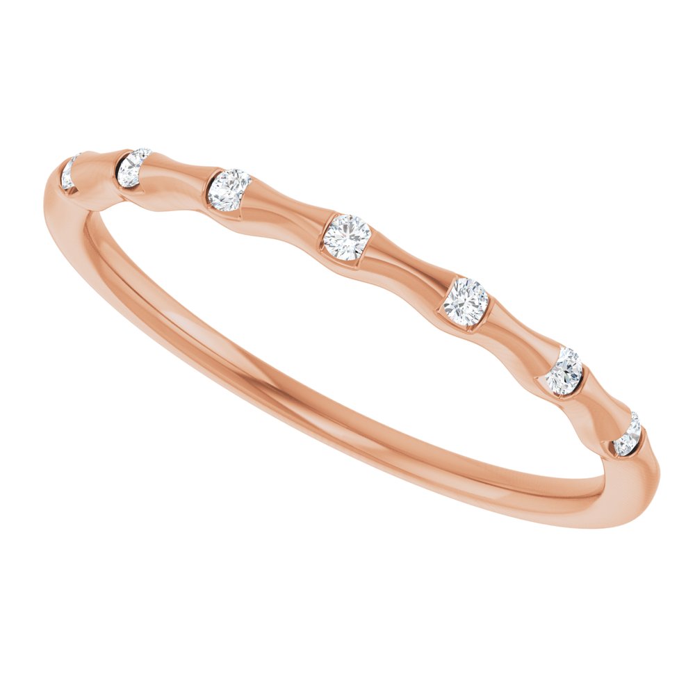 14K Rose .06 CTW Natural Diamond Stackable Ring