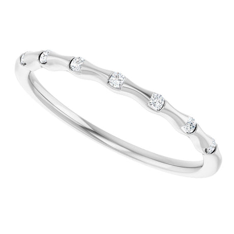 14K White Gold .07 CTW Lab-Grown Diamond Stackable Ring