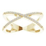 14K Yellow 1/6 CTW Natural Diamond Criss-Cross Ring